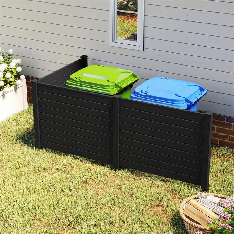 No-Dig Air Conditioner Fence 3/6 Panels, 48"x38" Outdoor Privacy Screen Trash Can Enclosure Decorative Garden Fence w/ Metal Stakes