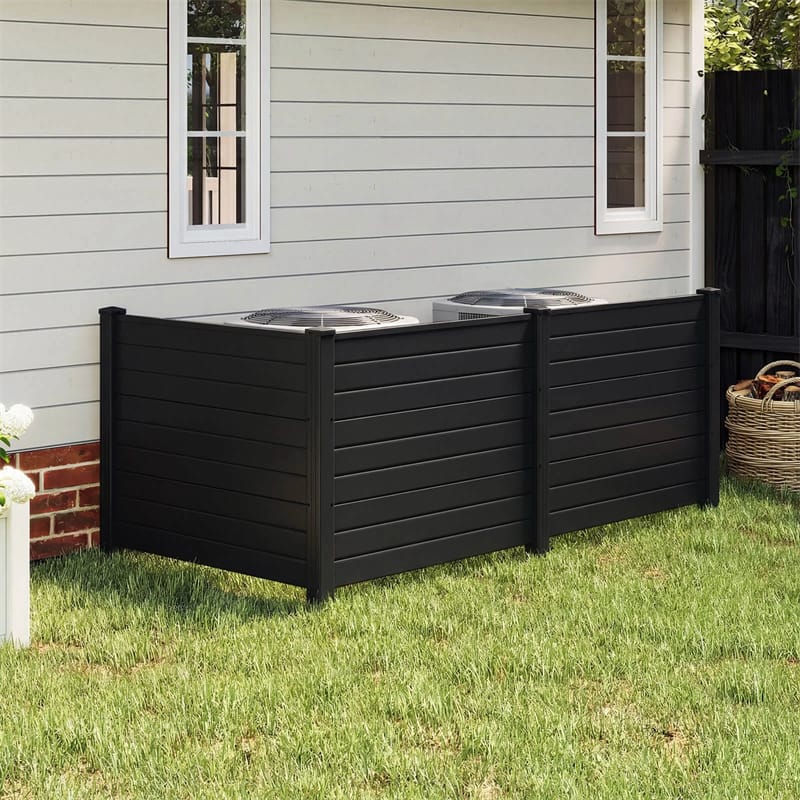 No-Dig Air Conditioner Fence 3/6 Panels, 48"x38" Outdoor Privacy Screen Trash Can Enclosure Decorative Garden Fence w/ Metal Stakes