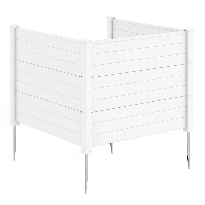 No-Dig Air Conditioner Fence 3/6 Panels, 48"x38" Outdoor Privacy Screen Trash Can Enclosure Decorative Garden Fence w/ Metal Stakes