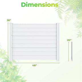 No-Dig Air Conditioner Fence 3/6 Panels, 48"x38" Outdoor Privacy Screen Trash Can Enclosure Decorative Garden Fence w/ Metal Stakes