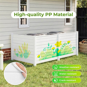 No-Dig Air Conditioner Fence 3/6 Panels, 48"x38" Outdoor Privacy Screen Trash Can Enclosure Decorative Garden Fence w/ Metal Stakes