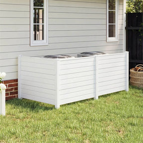 No-Dig Air Conditioner Fence 3/6 Panels, 48"x38" Outdoor Privacy Screen Trash Can Enclosure Decorative Garden Fence w/ Metal Stakes