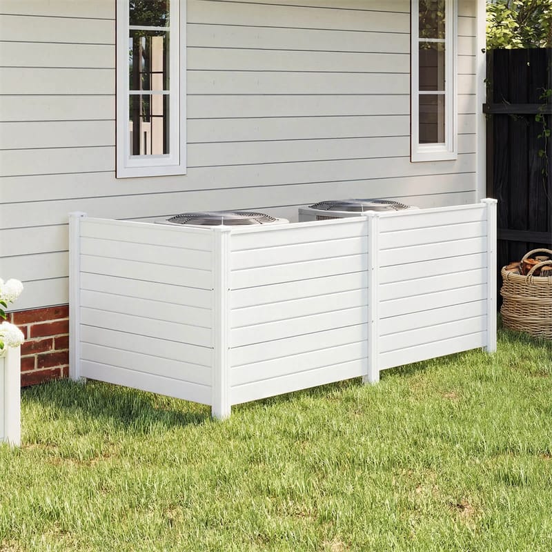 No-Dig Air Conditioner Fence 3/6 Panels, 48"x38" Outdoor Privacy Screen Trash Can Enclosure Decorative Garden Fence w/ Metal Stakes