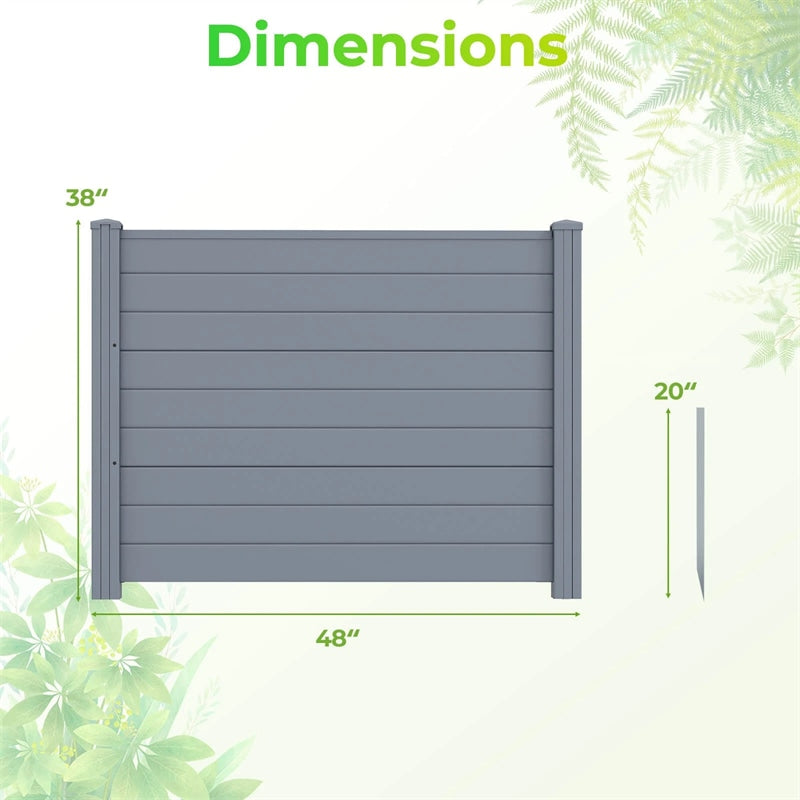 No-Dig Air Conditioner Fence 3/6 Panels, 48"x38" Outdoor Privacy Screen Trash Can Enclosure Decorative Garden Fence w/ Metal Stakes