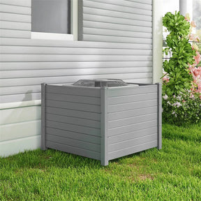 No-Dig Air Conditioner Fence 3/6 Panels, 48"x38" Outdoor Privacy Screen Trash Can Enclosure Decorative Garden Fence w/ Metal Stakes