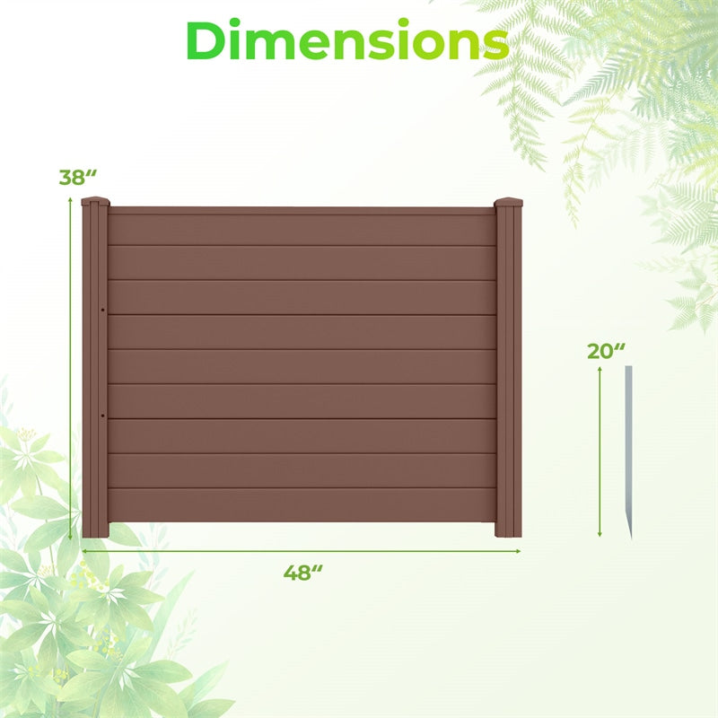No-Dig Air Conditioner Fence 3/6 Panels, 48"x38" Outdoor Privacy Screen Trash Can Enclosure Decorative Garden Fence w/ Metal Stakes