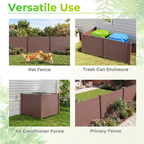 No-Dig Air Conditioner Fence 3/6 Panels, 48"x38" Outdoor Privacy Screen Trash Can Enclosure Decorative Garden Fence w/ Metal Stakes