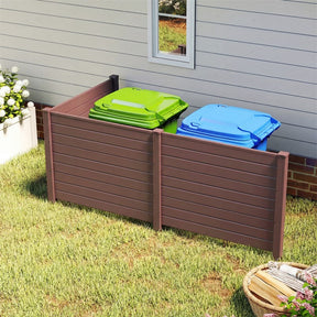 No-Dig Air Conditioner Fence 3/6 Panels, 48"x38" Outdoor Privacy Screen Trash Can Enclosure Decorative Garden Fence w/ Metal Stakes