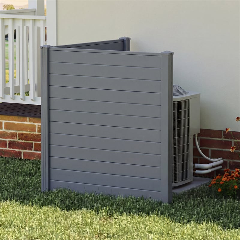 Outdoor Privacy Screen 2/4 Panels, 48"W x 48"H No-Dig Decorative Air Conditioner Fence & Trash Can Enclosure with 3 Metal Stakes