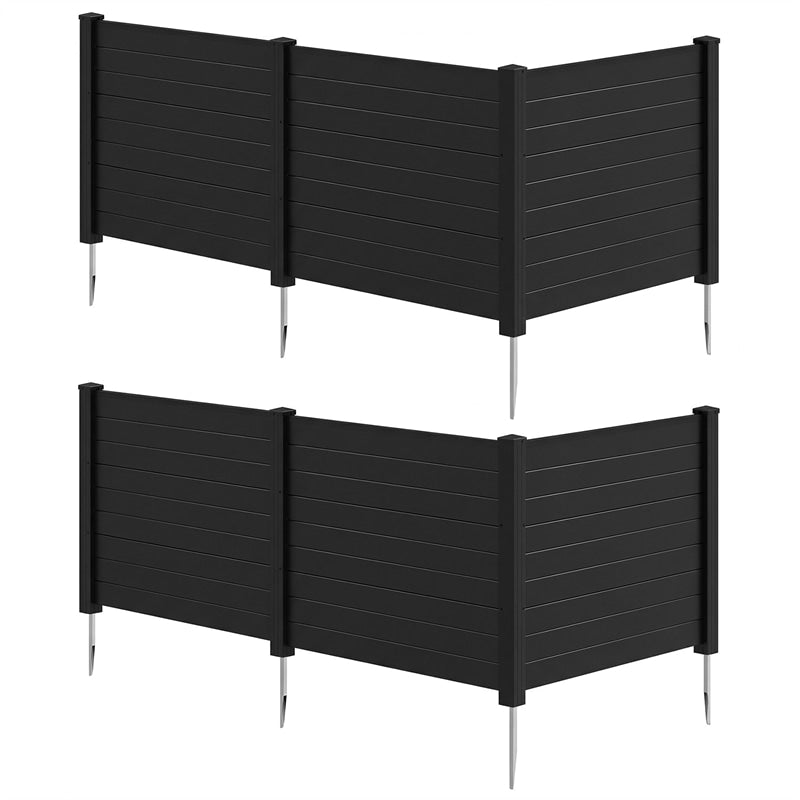 No-Dig Air Conditioner Fence 3/6 Panels, 48"x38" Outdoor Privacy Screen Trash Can Enclosure Decorative Garden Fence w/ Metal Stakes