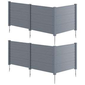 No-Dig Air Conditioner Fence 3/6 Panels, 48"x38" Outdoor Privacy Screen Trash Can Enclosure Decorative Garden Fence w/ Metal Stakes