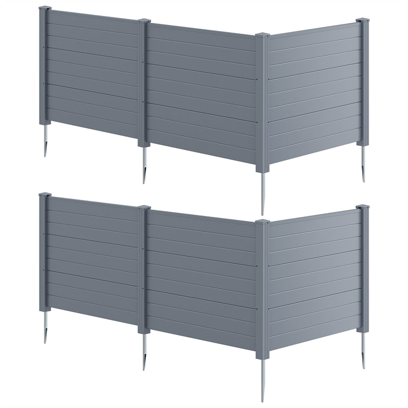 No-Dig Air Conditioner Fence 3/6 Panels, 48"x38" Outdoor Privacy Screen Trash Can Enclosure Decorative Garden Fence w/ Metal Stakes