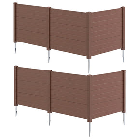 No-Dig Air Conditioner Fence 3/6 Panels, 48"x38" Outdoor Privacy Screen Trash Can Enclosure Decorative Garden Fence w/ Metal Stakes