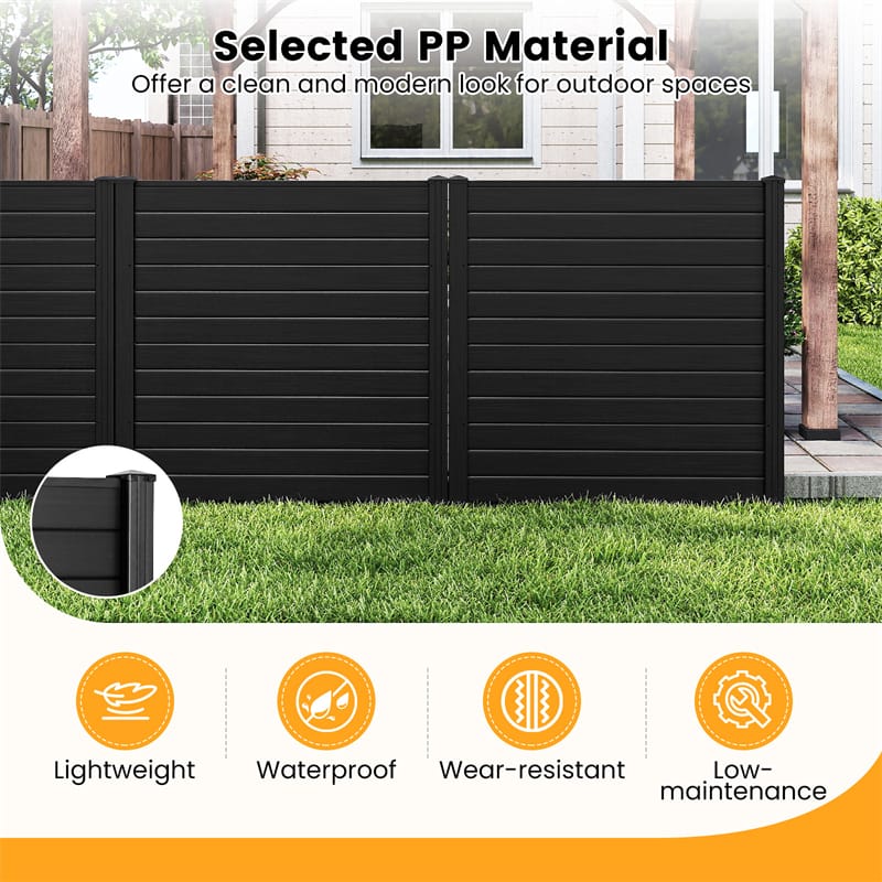 Outdoor Privacy Screen 2/4 Panels, 48"W x 48"H No-Dig Decorative Air Conditioner Fence & Trash Can Enclosure with 3 Metal Stakes