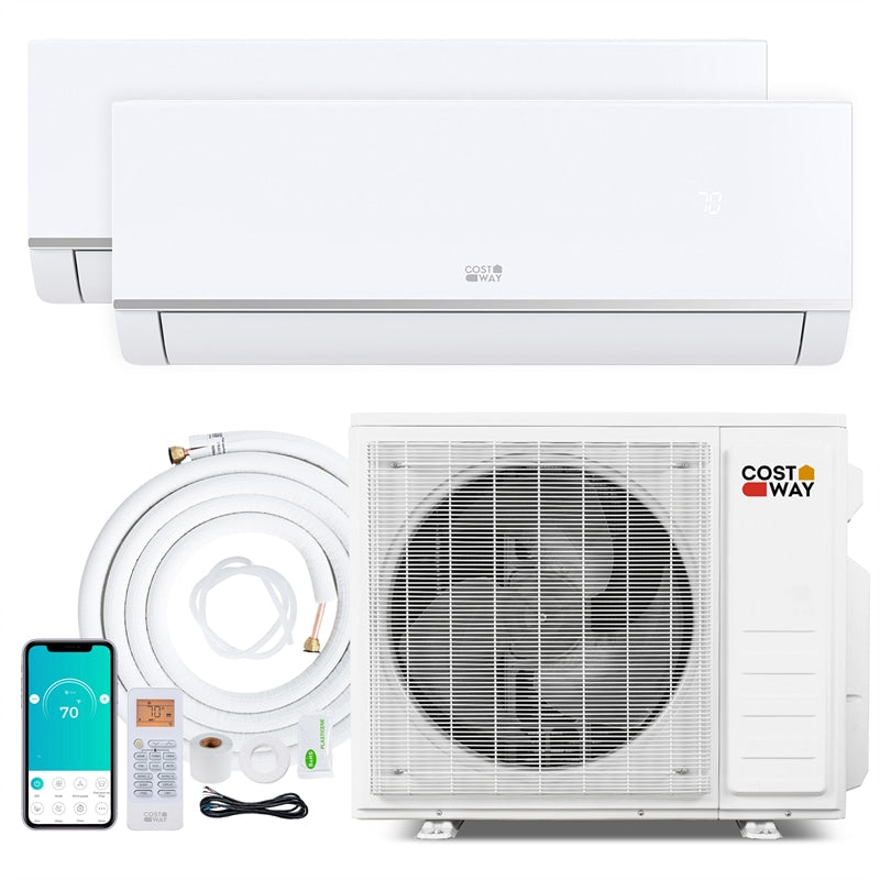 Blast Pro 20000 BTU Dual Zone Mini Split Air Conditioner with Heat Pump, 23 SEER2 WiFi Ductless Inverter Split AC w/ Pre-Charged & Line Set