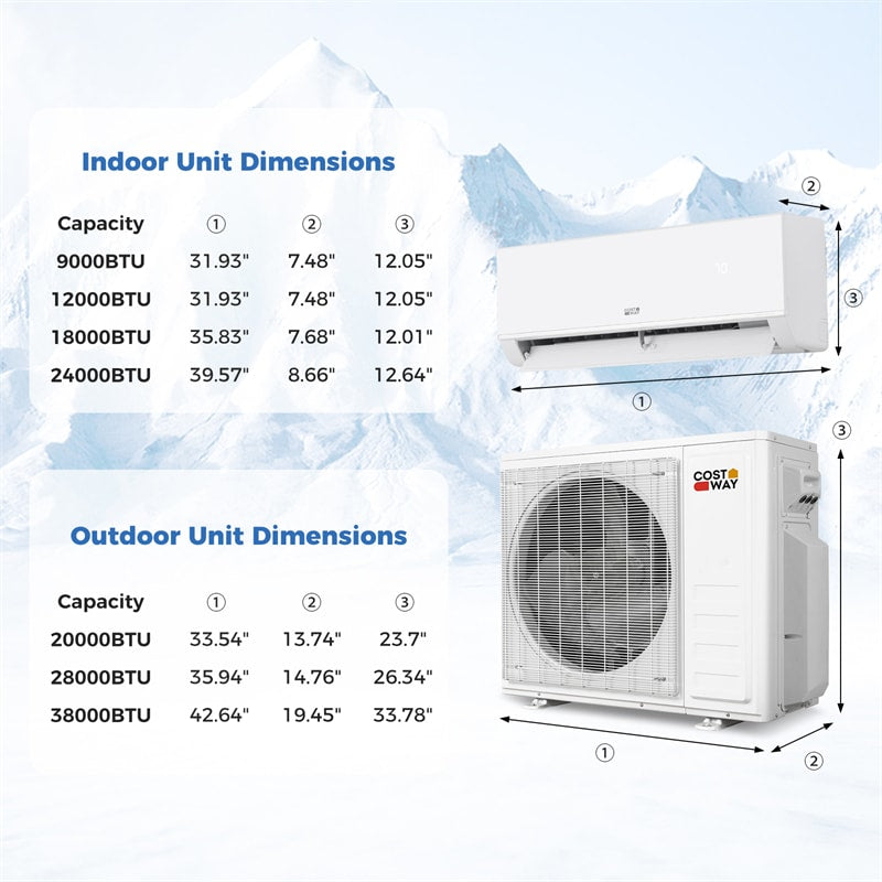 Blast Pro 28000 BTU 3 Zone Mini Split Air Conditioner with Heat Pump, 20 SEER2 WiFi Ductless Inverter Split AC w/ Pre-Charged & Line Set