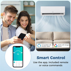 Blast Pro 38000 BTU Dual Zone Mini Split Air Conditioner with Heat Pump, 20 SEER2 WiFi Ductless Inverter Split AC with Pre-Charged & Line Set