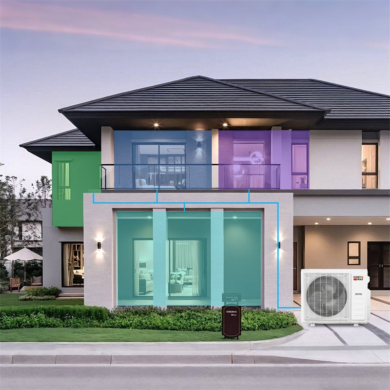 Blast Pro 38000 BTU 4-Zone Mini Split Air Conditioner with Heat Pump, 20 SEER2 WiFi Ductless Inverter Split AC w/ Pre-Charged & Line Set