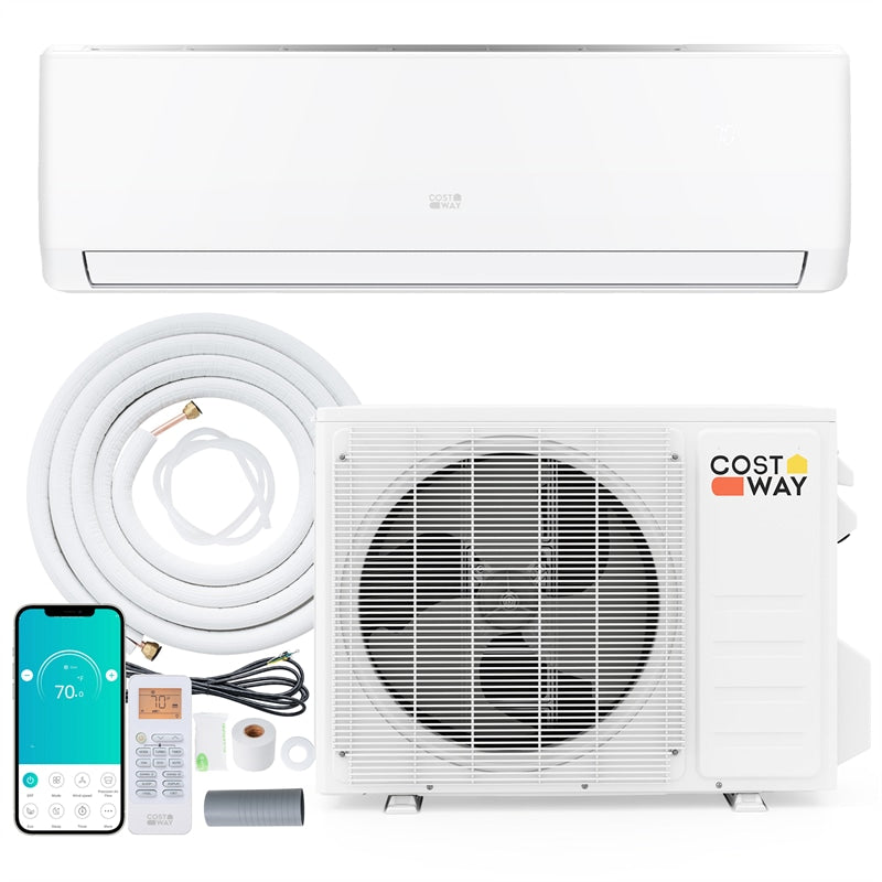 EcoGuard 12000 BTU Mini Split Air Conditioner & Heater, Wifi Inverter Ductless AC w/ Heat Pump & Installation Kit, Cools 750 Sq. Ft
