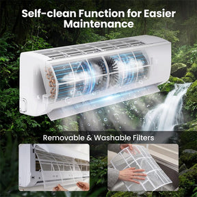 EcoGuard 24000 BTU WiFi Mini Split Air Conditioner & Heater, 21 SEER2 208-230V Inverter Ductless AC & Heat Pump w/ Installation Kit, Cools 1500 Sq. Ft