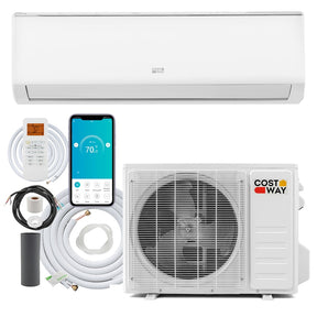 EcoGuard 9000 BTU Mini Split Air Conditioner & Heater, Wifi Inverter Ductless AC w/ Heat Pump & Installation Kit, Cools 450 Sq. Ft