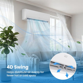 EcoGuard 9000 BTU Mini Split Air Conditioner & Heater, Wifi Inverter Ductless AC with Heat Pump Cools 450 Sq. Ft, Installation Kit