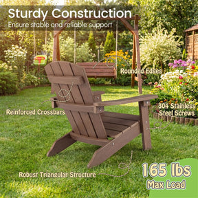 Kids Adirondack Chair, All-Weather HIPS Outdoor Chair with Ergonomic High Backrest & Armrests, Toddler Lawn Patio Seat for Ages 3-8