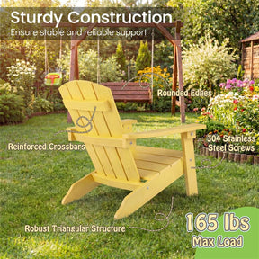 Kids Adirondack Chair, All-Weather HIPS Outdoor Chair with Ergonomic High Backrest & Armrests, Toddler Lawn Patio Seat for Ages 3-8