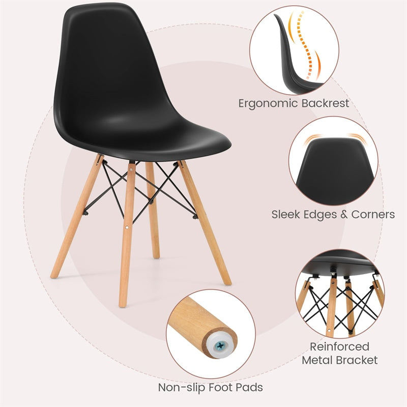 Modern 5-Piece Round Dining Table Set for 4, 32" Kitchen Table with 4 Chairs & Solid Wood Legs, Dinette Set for Small Spaces