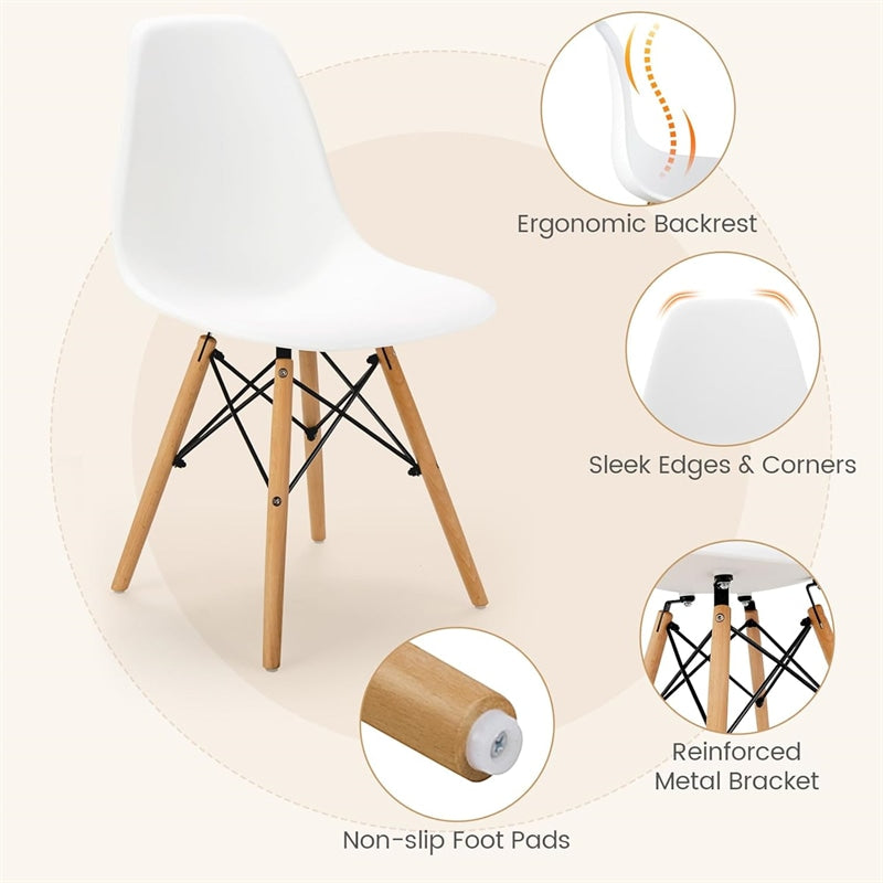 Modern 5-Piece Round Dining Table Set for 4, 32" Kitchen Table with 4 Chairs & Solid Wood Legs, Dinette Set for Small Spaces