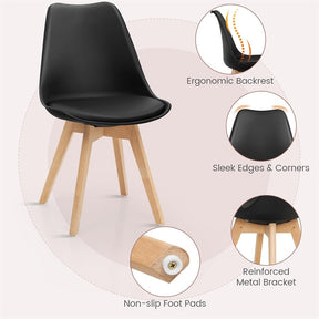 Modern 5-Piece Round Dining Table Set for 4, 32" Kitchen Table with 4 Chairs & Solid Wood Legs, Dinette Set for Small Spaces