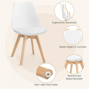 Modern 5-Piece Round Dining Table Set for 4, 32" Kitchen Table with 4 Chairs & Solid Wood Legs, Dinette Set for Small Spaces