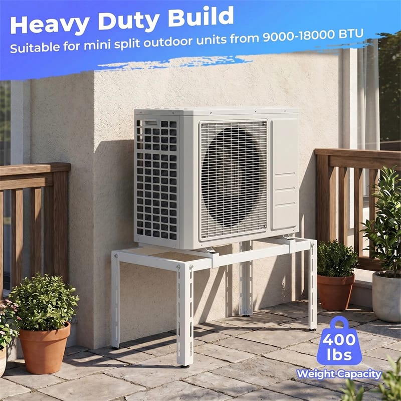 Mini Split Ground Stand for 9000-36000 BTU Ductless Air Conditioner Heat Pump, Heavy Duty Universal Outdoor AC Base Bracket