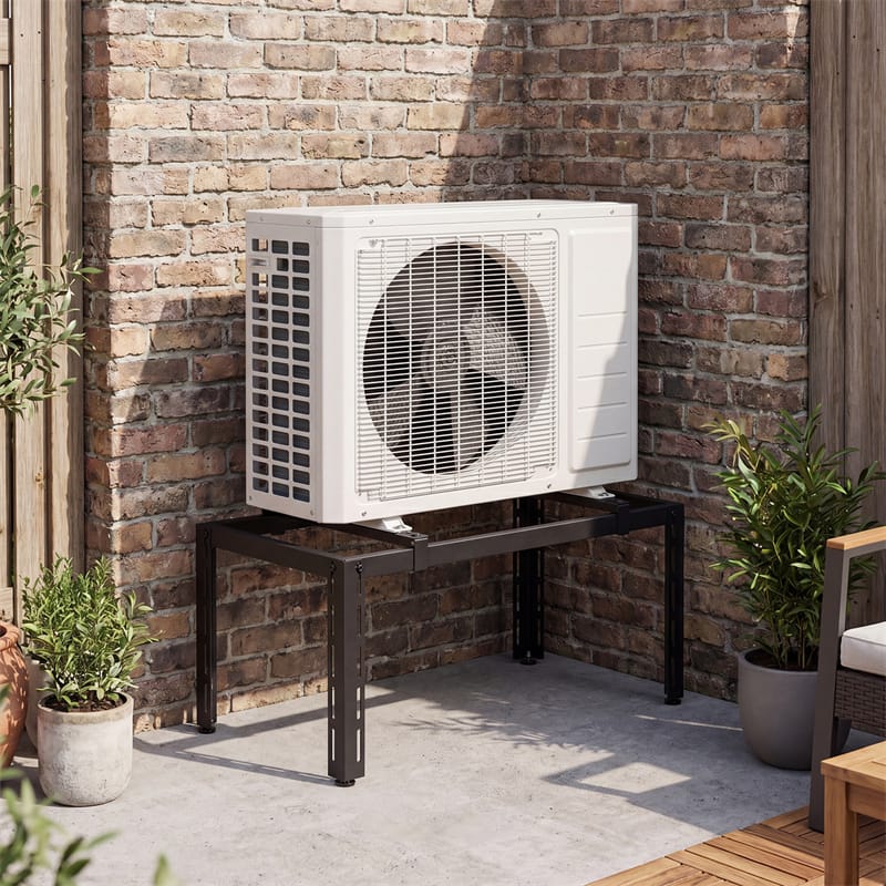 Mini Split Ground Stand for 9000-36000 BTU Ductless Air Conditioners Heat Pump, Anti-Vibration Heavy Duty Universal Outdoor AC Base Bracket