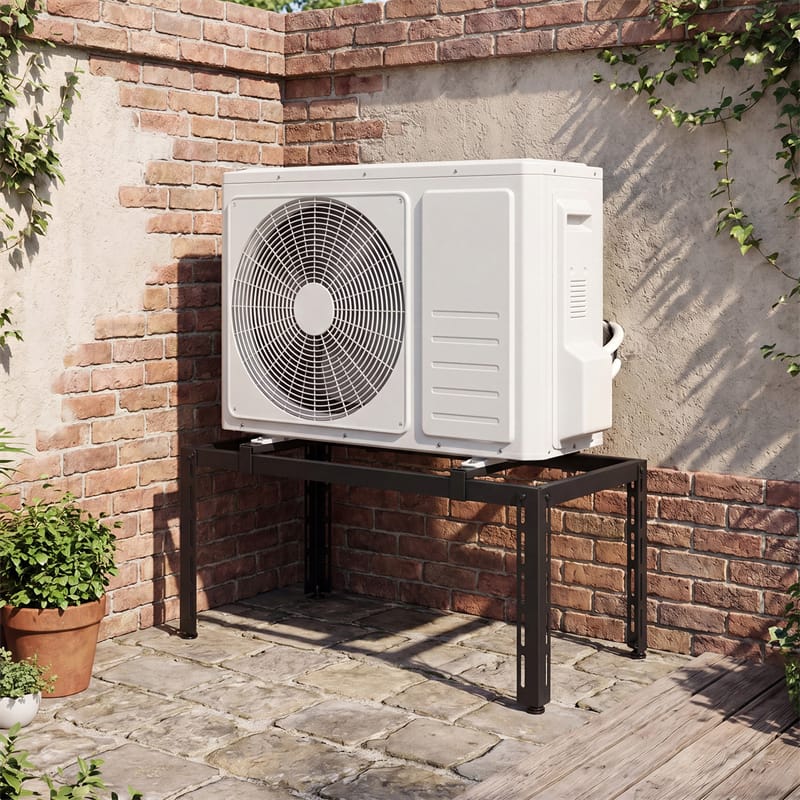 Mini Split Ground Stand for 9000-36000 BTU Ductless Air Conditioners Heat Pump, Anti-Vibration Heavy Duty Universal Outdoor AC Base Bracket