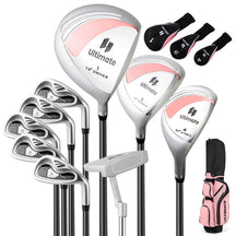 Women's Complete Golf Club Set, 10 Piece Ladies Right Handed Golf Set with 460cc Alloy Driver, Fairway Wood, Hybrid, Irons, Putter & Stand Bag