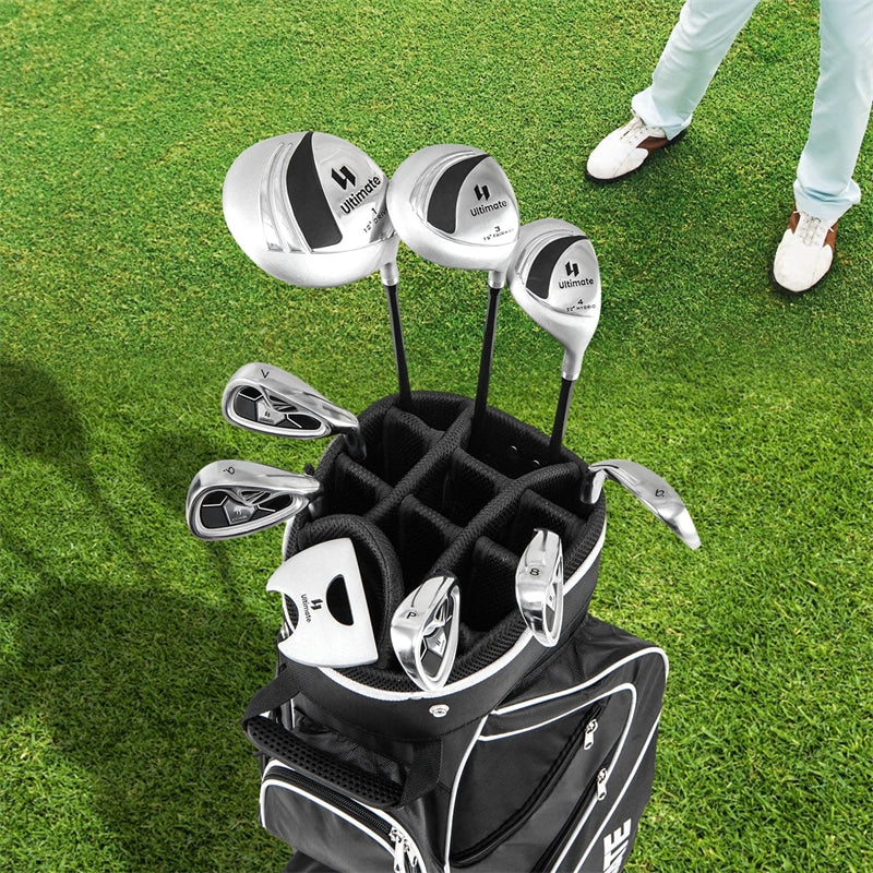 Women's Complete Golf Club Set, 10 Piece Ladies Right Handed Golf Set with 460cc Alloy Driver, Fairway Wood, Hybrid, Irons, Putter & Stand Bag