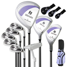Women's Complete Golf Club Set, 10 Piece Ladies Right Handed Golf Set with 460cc Alloy Driver, Fairway Wood, Hybrid, Irons, Putter & Stand Bag