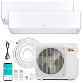 X-Pro 18000 BTU 2 Zone 24 SEER2 WiFi Mini Split Air Conditioner, Energy Star Certified Inverter Ductless AC Heat Pump System with Line Set