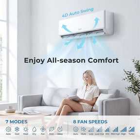 X-Pro 27000 BTU 3-Zone Mini Split Air Conditioner, 24 SEER2 WiFi Enabled Energy Star Inverter Ductless AC & Heat Pump System w/ Line Set