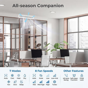 X-Pro 35000 BTU 3 Zone Concealed Ducted Mini Split AC, 22.5 SEER2 WiFi Inverter Split Air Conditioner with Heat Pump & Wall Thermostat