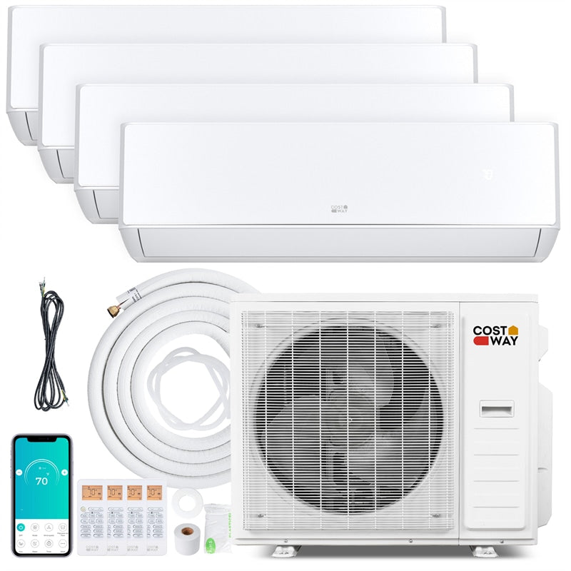 X-Pro 35000 BTU 4 Zone WiFi Mini Split Air Conditioner, 22.5 SEER2 Energy Star Inverter Ductless AC & Heat Pump System with Line Set