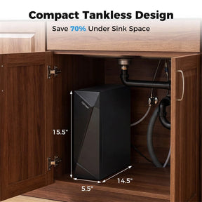 AW-RB20  Alkaline PH+ Reverse Osmosis Water Filter, 8-Stage 800 GPD Tankless Under Sink RO System, Smart LED Faucet, 2:1 Pure to Drain Ratio