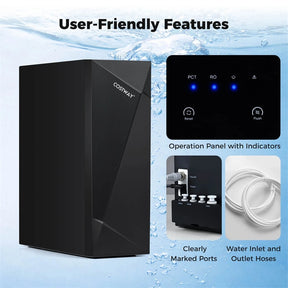 AW-RB20  Alkaline PH+ Reverse Osmosis Water Filter, 8-Stage 800 GPD Tankless Under Sink RO System, Smart LED Faucet, 2:1 Pure to Drain Ratio