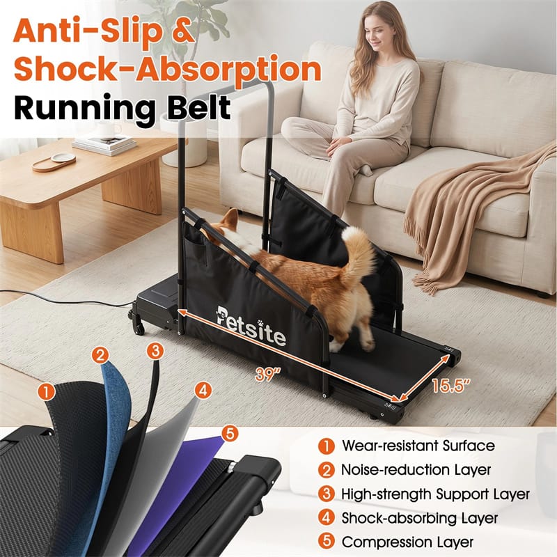 Dog Treadmill for Small Medium Dogs, Indoor Pet Running Machine with Remote Control & LCD Display, Quiet Walking Pad 220 LBS Dog Exercise Equipment