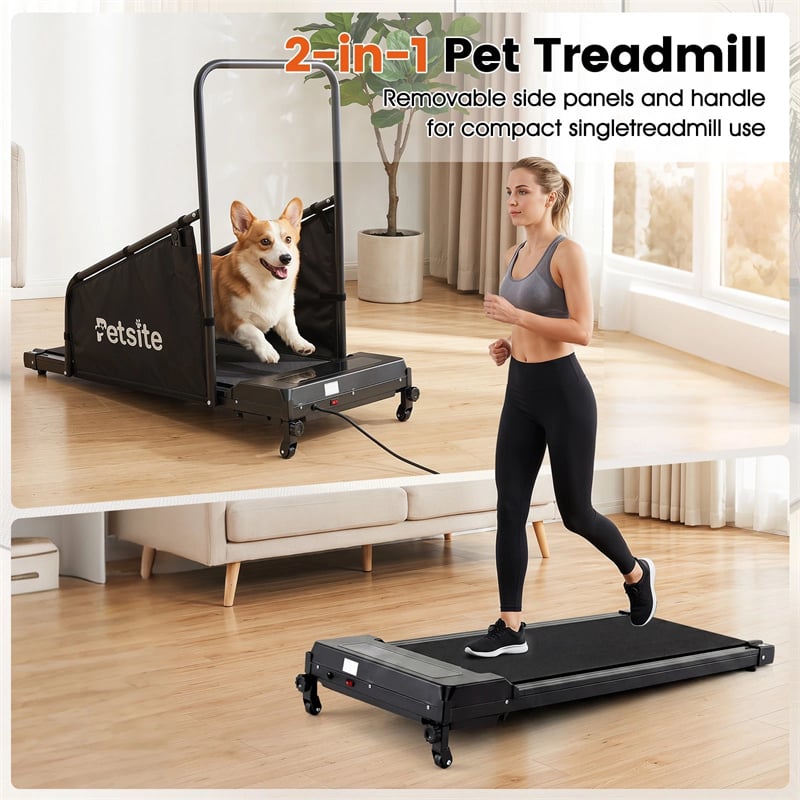 Dog Treadmill for Small Medium Dogs, Indoor Pet Running Machine with Remote Control & LCD Display, Quiet Walking Pad 220 LBS Dog Exercise Equipment