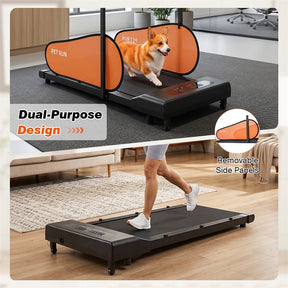 Dog Treadmill Pet Running Machine for Small & Medium Dogs, Dog Pacer Walking Pad with Remote, LED Display, 15 Programs & Wheels for Indoor Exercise
