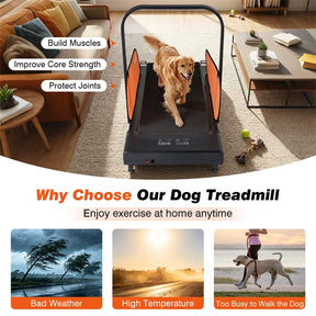 Dog Treadmill Pet Running Machine for Small & Medium Dogs, Dog Pacer Walking Pad with Remote, LED Display, 15 Programs & Wheels for Indoor Exercise