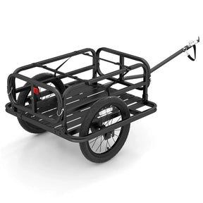 Heavy-Duty Bike Cargo Trailer, 220 LBS Metal Bicycle Wagon Cart w/ Universal Hitch & 16" All-Terrain Tires, Luggage Wagon Trailer for Camping Shopping