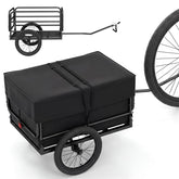 Heavy-Duty Bike Cargo Trailer, 220 LBS Metal Bicycle Wagon Cart with Universal Hitch, 16" All-Terrain Tires & Waterproof Bag for Camping Shopping